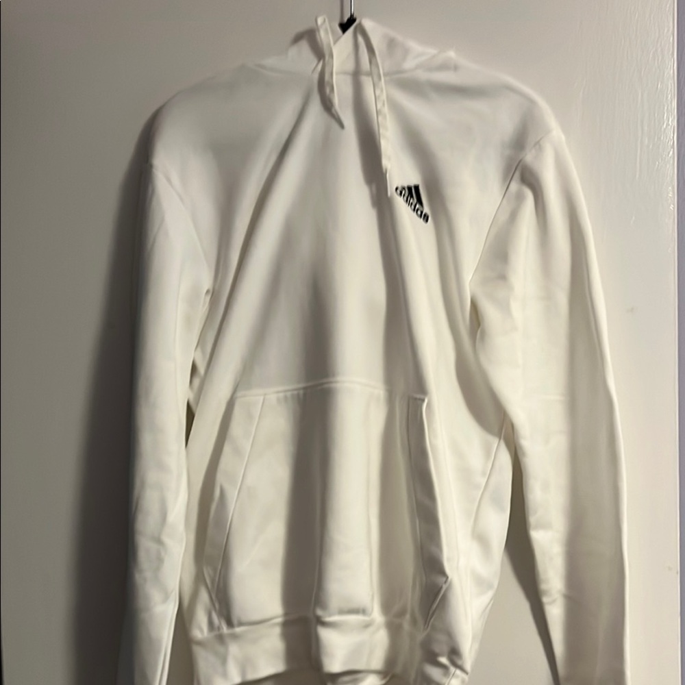 Adidas White Athletic Sweater with Hood